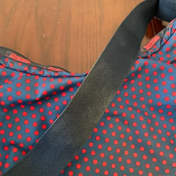 LeSportSac Blue/Red Polka Dot Print Nylon Purse - Picture 6 of 6